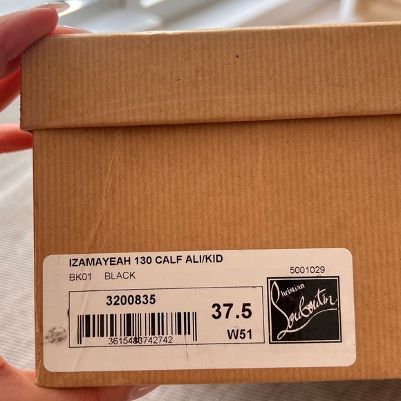 Christian Louboutin Black Croc-Embossed Platform Block Heel Ankle Boots - Picture 6 of 6